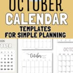 21 October Calendar Templates for Simple Planning | SaturdayGift