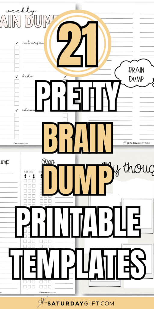 21 Pretty Brain Dump Printable Templates | SaturdayGift