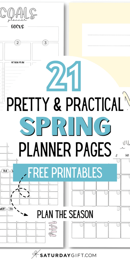 21 Pretty & Practical Spring Planner Pages Free Printables - Plan the Season | SaturdayGift