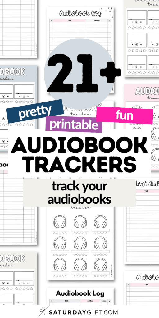 21 Pretty & Printable Audiobook Trackers | SaturdayGift