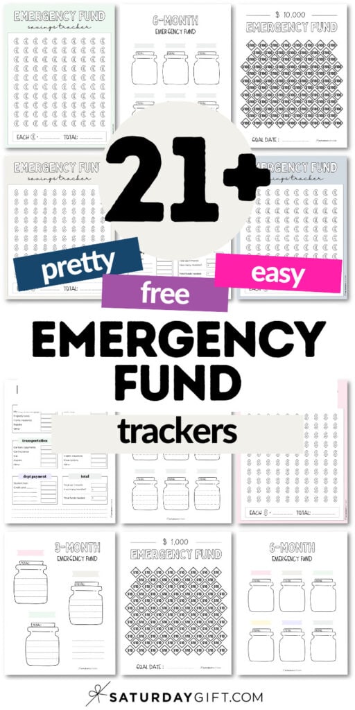 21+ Pretty and Free EmergencY Fund Trackers | SaturdayGift