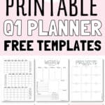 21 Printabe Q1 Planner Free Templates | SaturdayGift