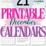 21 Printable December Calendars | SaturdayGift