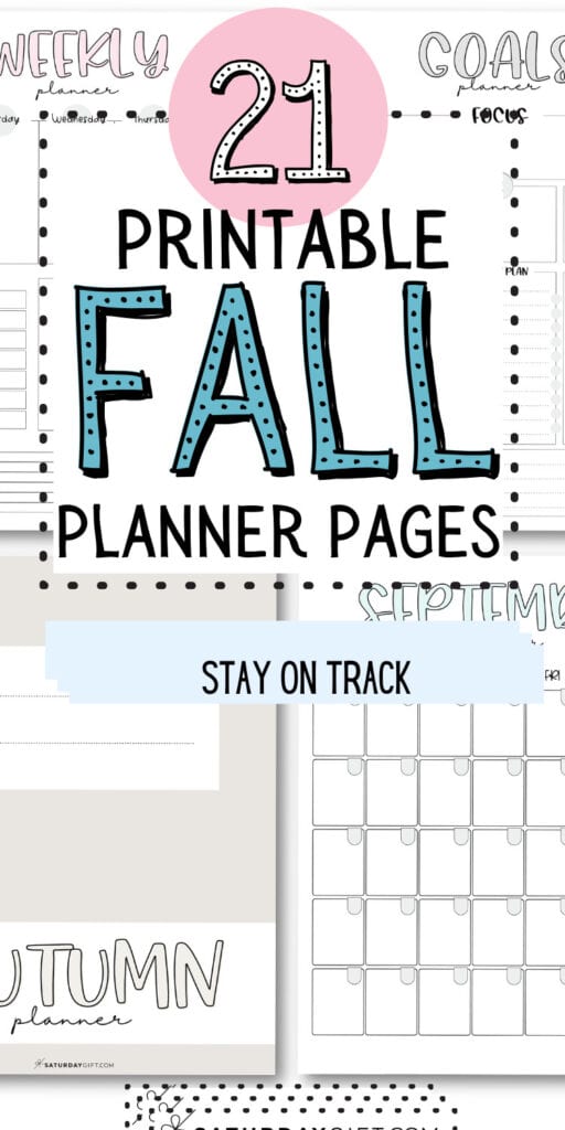 21 Printable Fall Planner Pages - Stay on Track | SaturdayGift
