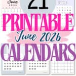 21 Printable June 2026 Calendars | SaturdayGift