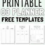 21 Printable Q3 Planner - Free Templates | SaturdayGift