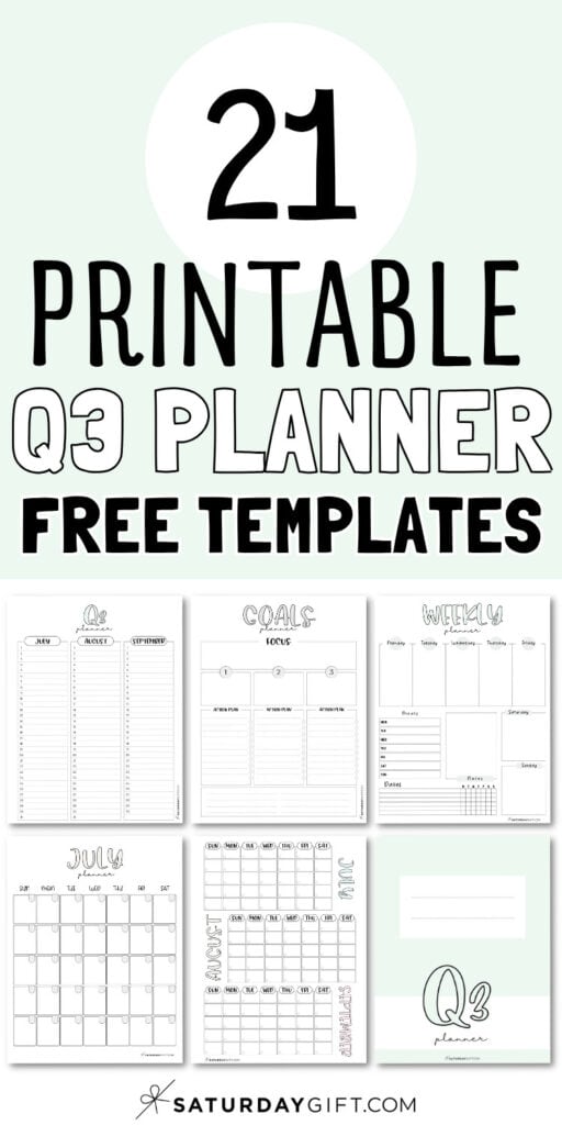 21 Printable Q3 Planner - Free Templates | SaturdayGift