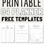 21 Printable Q4 Planner - Free Templates | SaturdayGift