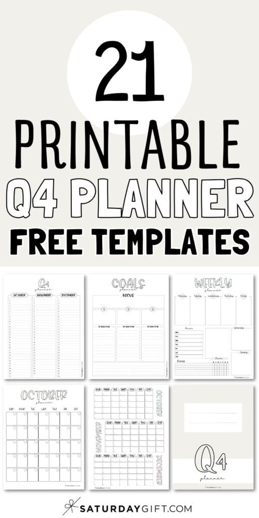 21 Printable Q4 Planner - Free Templates | SaturdayGift