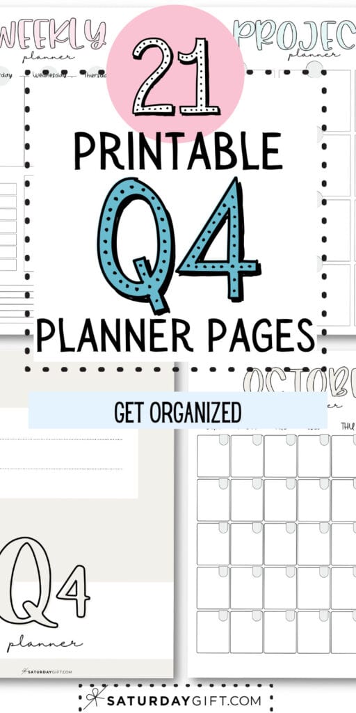 21 Printable Q4 Planner Pages - Get Organized | SaturdayGift