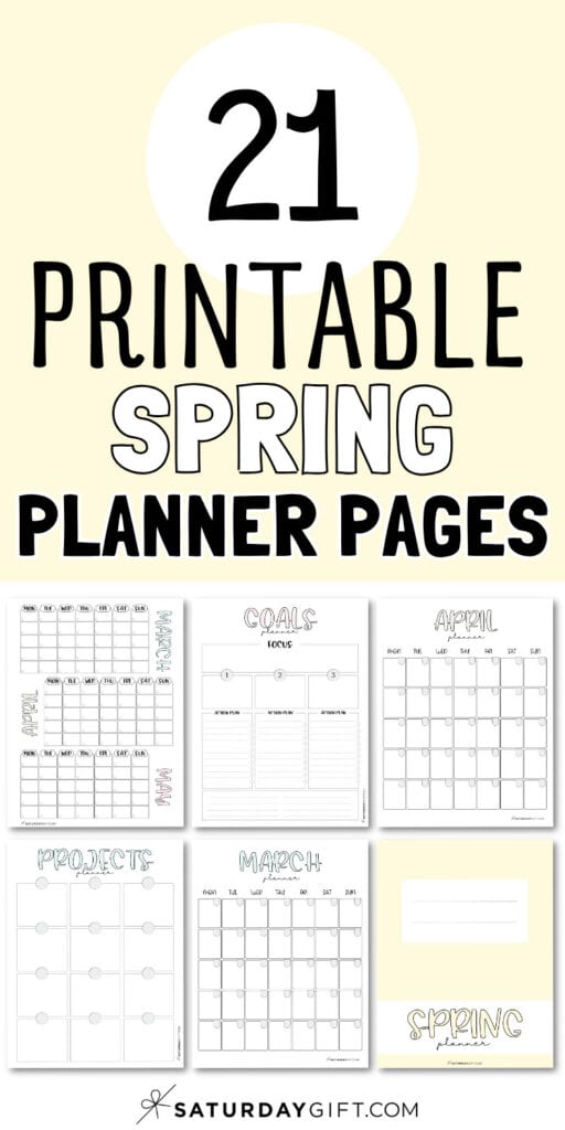 21 Printable Spring Planner Pages | SaturdayGift