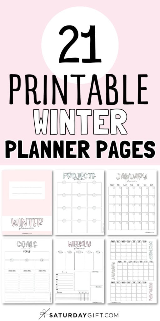 21 Printable Winter Planner Pages | SaturdayGift