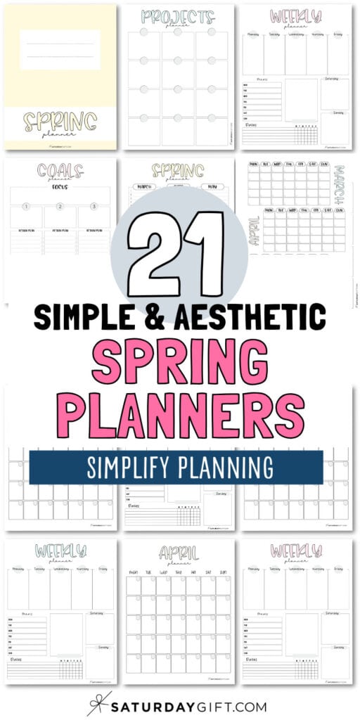 21 Simple & Aesthetic Spring Planners - Simplify Planning | SaturdayGift