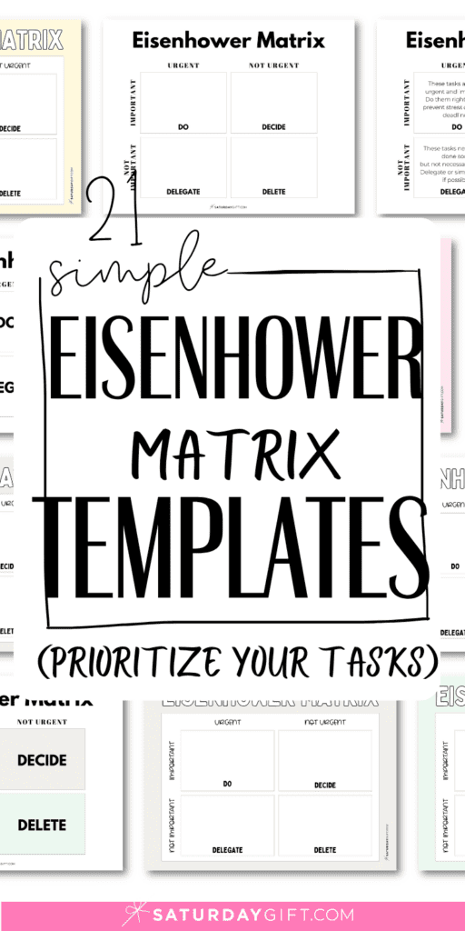 21 Simple Eisenhower Matrix Templates - Prioritize your tasks | SaturdayGift
