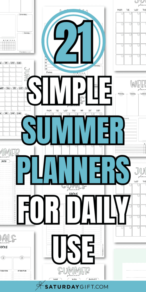 21 Simple Summer Planners For Daily Use | SaturdayGift