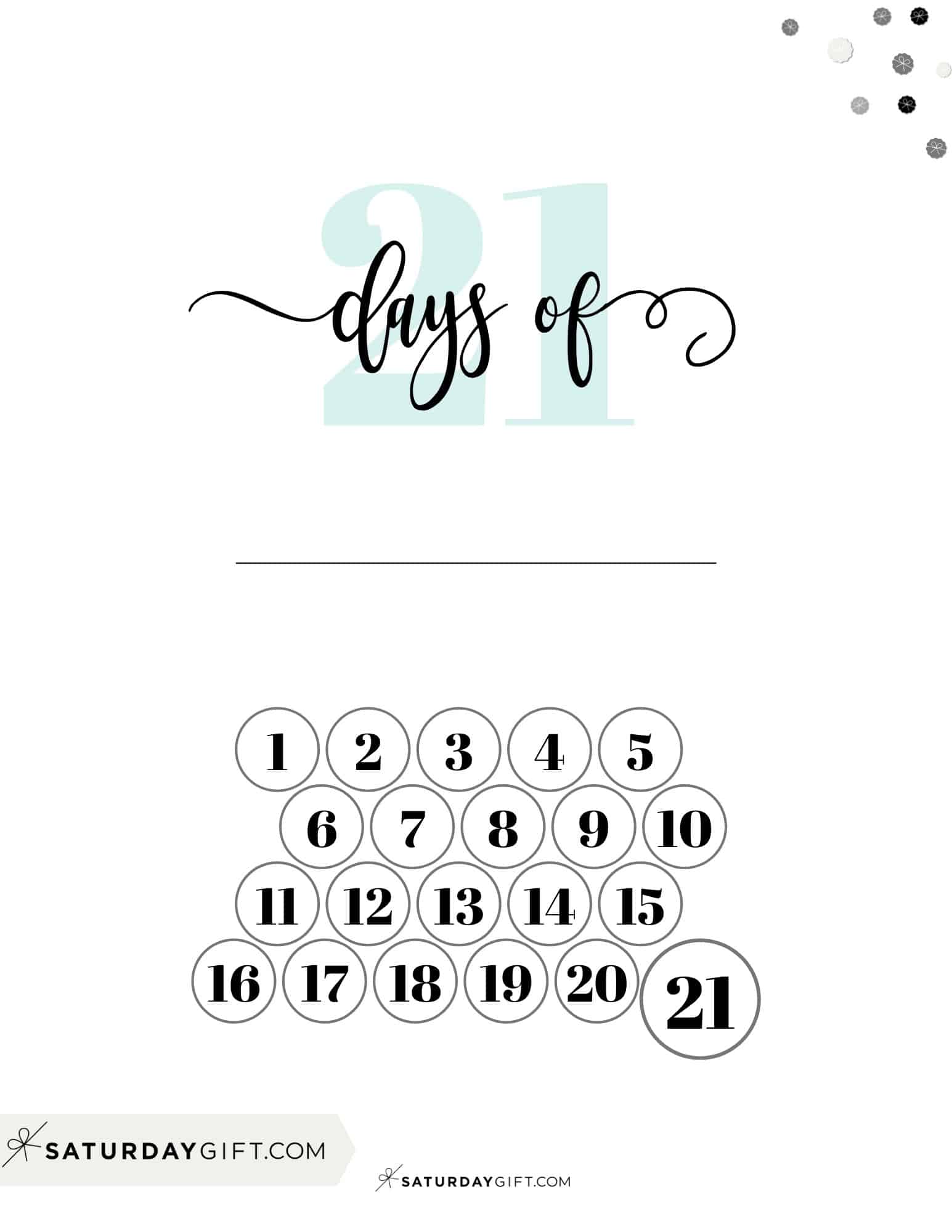 21 day habit tracker printable PDF