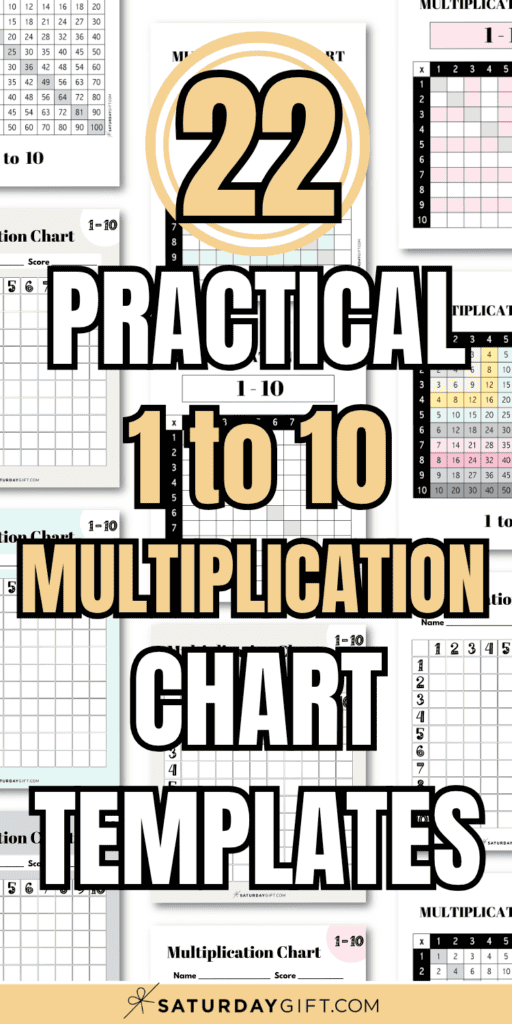 22 Practical 1 to 10 Multiplication Chart Templates | SaturdayGift