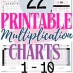 22 Printable Multiplication Charts 1-10 | SaturdayGift