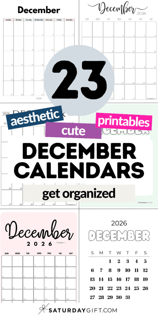 23 Aesthetic and Cute December Calendars | SaturdayGift