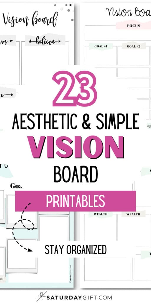23 Aesthetic and Simple Vision Board Printables | SaturdayGift