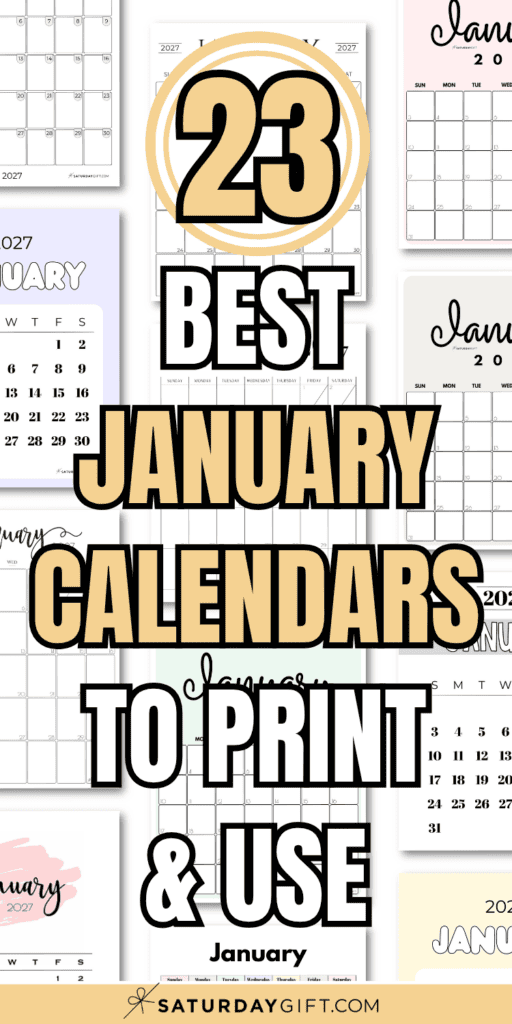 23 Best January Calendars to Print & Use | SaturdayGift