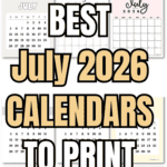 23 Best July 2026 Calendars to Print and Use | SaturdayGift
