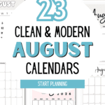 23 Clean and Modern August Calendars | SaturdayGift