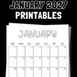 23 Cute & Free January 2027 Printables | SaturdayGift