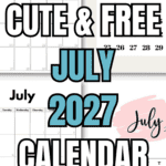 23 Cute & Free July 2027 - Calendar Templates | SaturdayGift