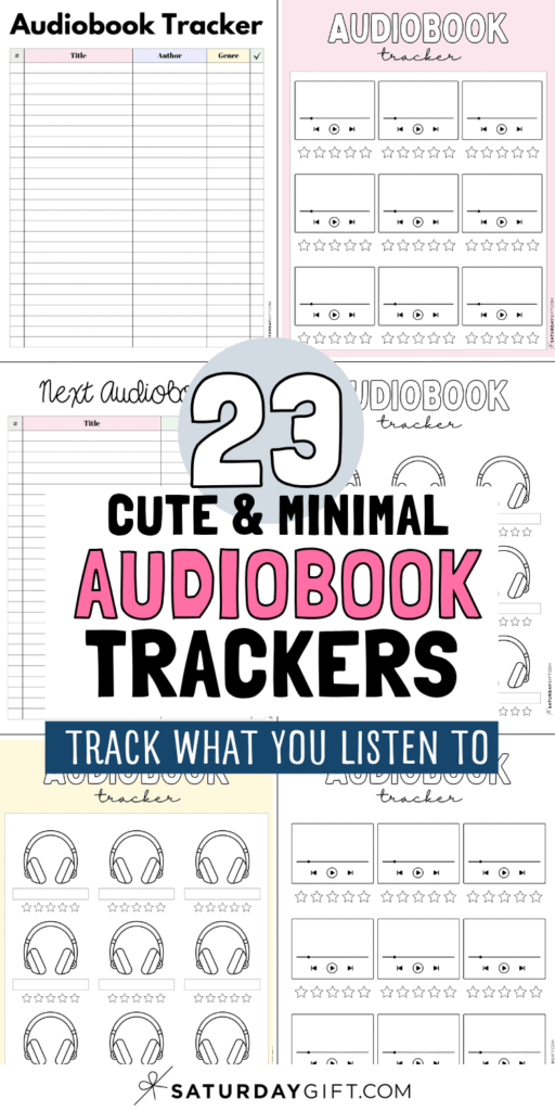 23 Cute & Minimal Audiobook Trackers | SaturdayGift