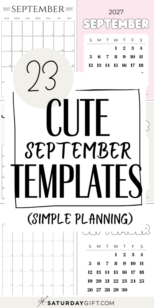 23 Cute September Templates - Simple Planning | SaturdayGift