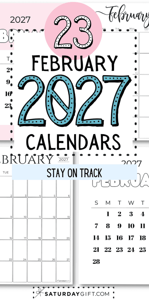 23 February 2027 Calendars - Stay on Track | SaturdayGift