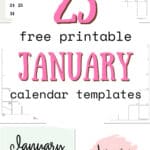 23 Free Printable January Calendar Templates - Organize Your Schedule | SaturdayGift