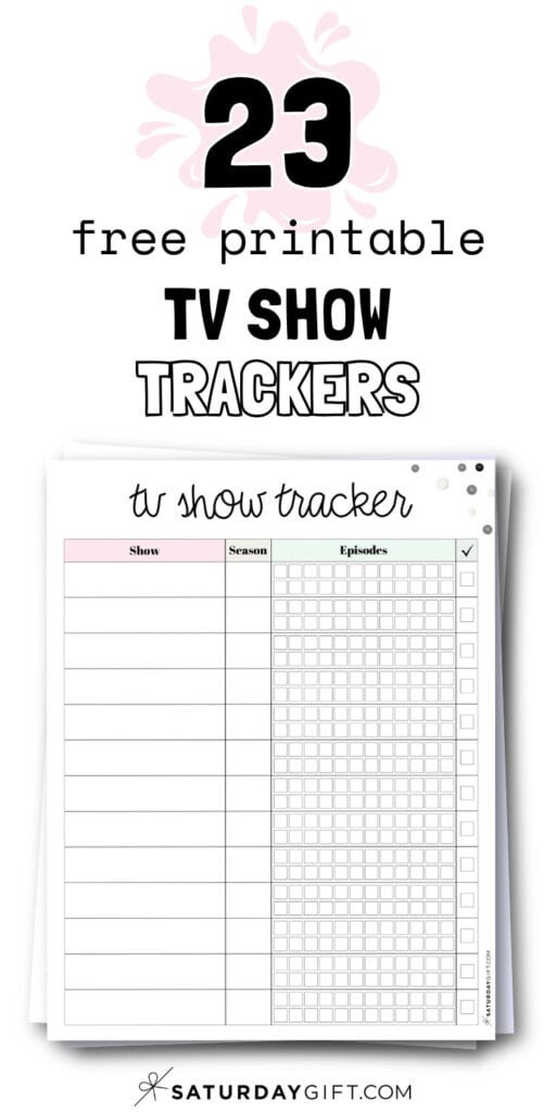 23 Free Printable TV Show Tracker Printables | SaturdayGift