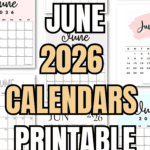 23 June 2026 Calendars Printable Templates | SaturdayGift