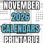 23 November 2026 Calendars Printable Templates | SaturdayGift