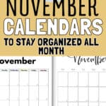 23 November Calendars to Stay Organized All Month | SaturdayGift