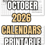 23 October 2026 Calendars Printable Templates | SaturdayGift