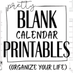23+ Pretty Blank Calendars Printables | SaturdayGift