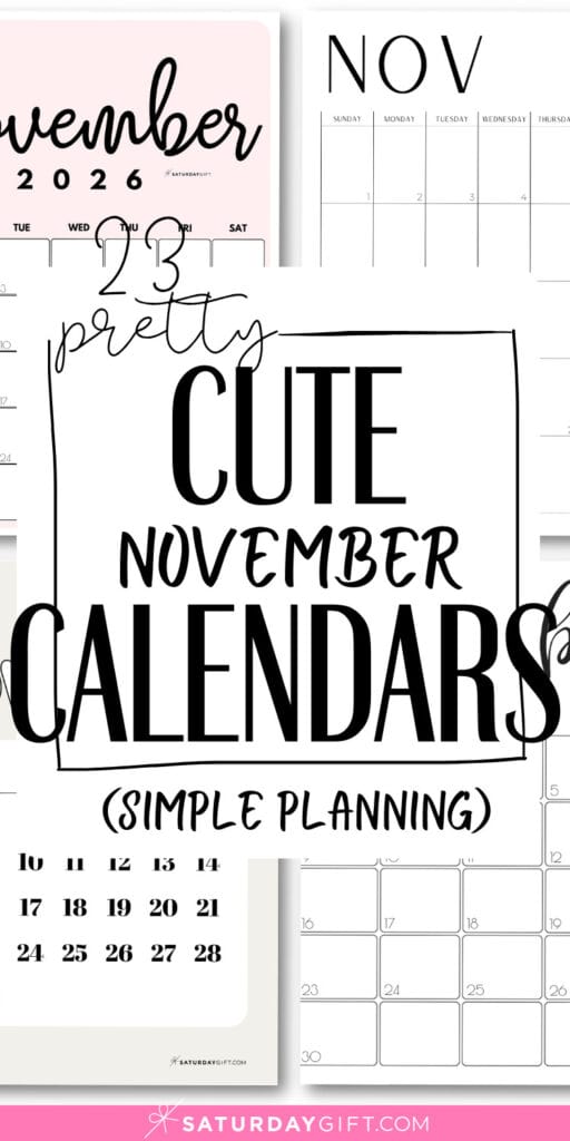23 Pretty Cute November Calendars | SaturdayGift