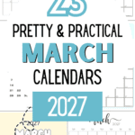23 Pretty & Practical March Calendars 2027 - Get Organized | SaturdayGift