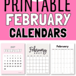 23 Printable February Calendars | SaturdayGift