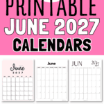 23 Printable June 2027 Calendars | SaturdayGift