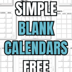 23 Simple Blank Calendars Free Printables | SaturdayGift