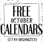 23 Simple Free October Calendars | SaturdayGift