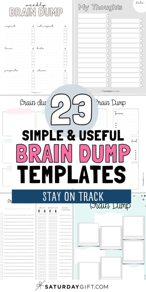 23 Simple & Useful Brain Dump Templates | SaturdayGift