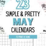 23 Simple and Pretty May Calendars | SaturdayGift