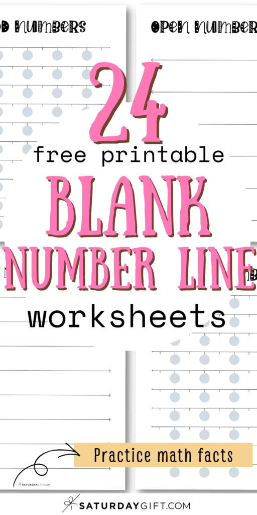 24 Free Printable Blank Number Line Worksheets - Practice Math Facts | SaturdayGift