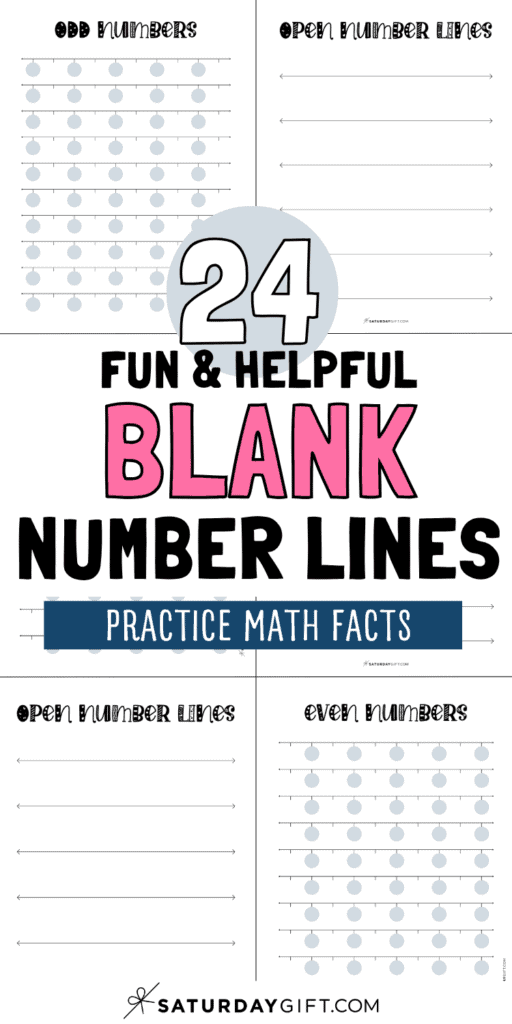 24 Fun & Helpful Blank Number Lines - Practice Math Facts | SaturdayGift