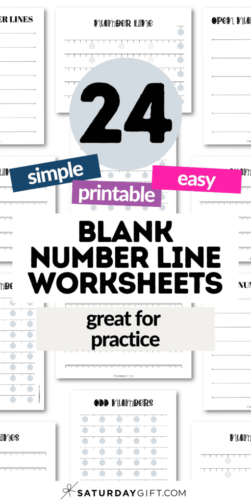 24 Simple Printable & Easy Blank Number Line Worksheets - Great for Practice | SaturdayGift